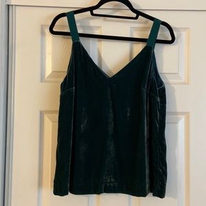 Dark green velvet tank top from J. CREW